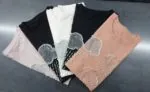تیشرت پنبه سوپر طرح ابر نگین دار و مروایدی