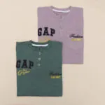 ست تیشرت شلوارک یقه قاپکدار طرح GAP
