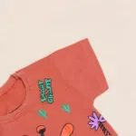 ست تیشرت شلوارک دخترانه نخ پنبه ای طرح زرافه
