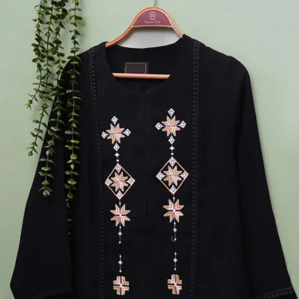 مانتو سوزندوزی بلند زنانه کد 911021