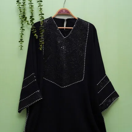 مانتو عبایی کارشده کد 911058