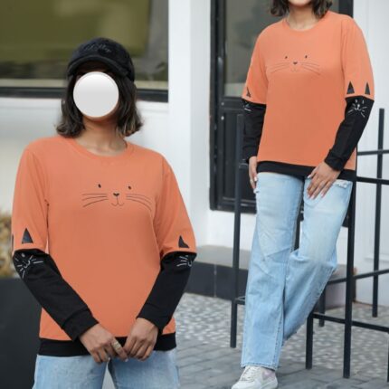 بلوز دورس زنانه طرح گربه کد 906281
