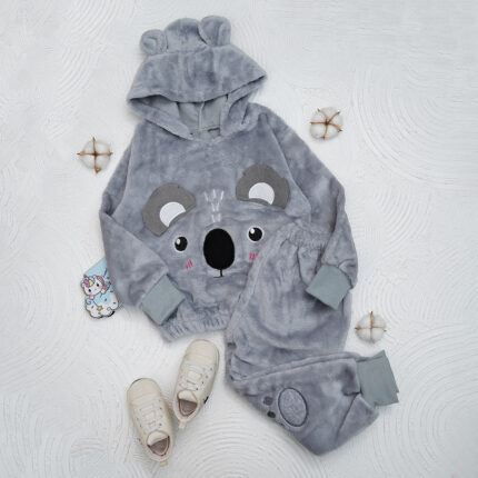 ست هودی و شلوار تدی عروسکی نوزاد کد 411240