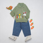 ست بلوز شلوار یقه BB بچگانه کد 602681