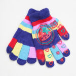 دستکش رنگین کمانی بافتی دخترانه کد 01204078