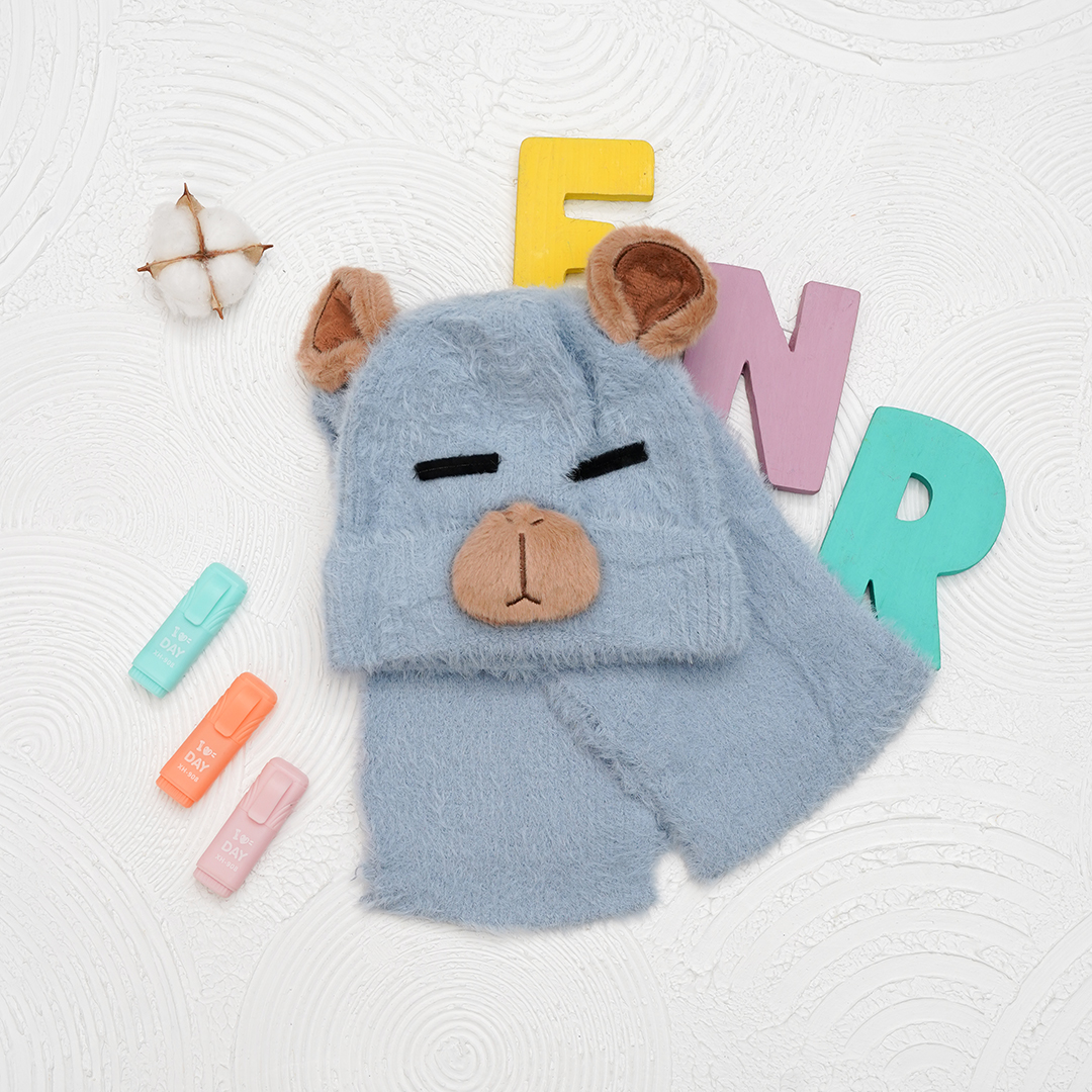 DSC01427 ست کلاه و شال گردن عروسکی بچگانه کد140409211