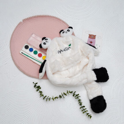 کلاه و شال گردن سرهمی پمپی عروسکی کد 01204087