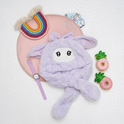 کلاه و شال گردن سرهمی عروسکی بچگانه کد 01204087