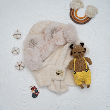 کلاه و شال گردن سرهمی تدی بچگانه کد 140409283