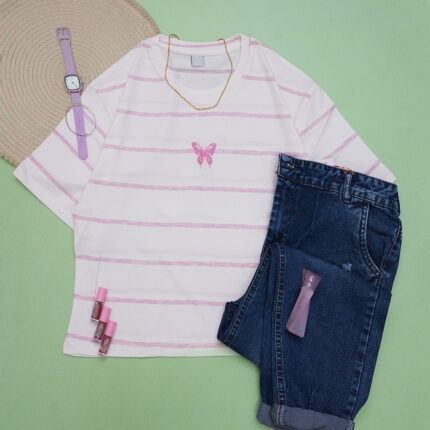 تیشرت کراپ پینترستی زنانه کد 906132