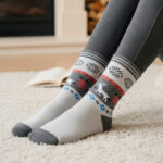 جوراب ساق بلند طرح گوزن کد903155