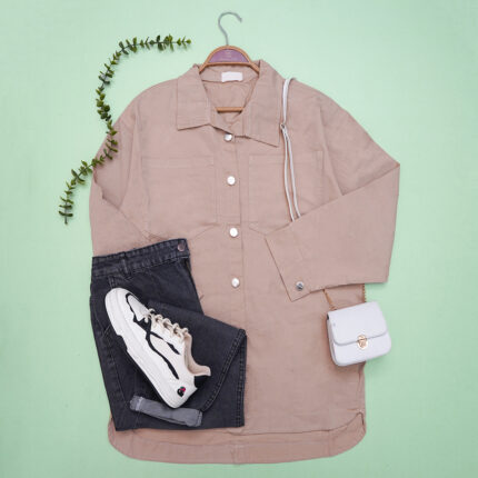 مانتو کتان زنانه کد 904107