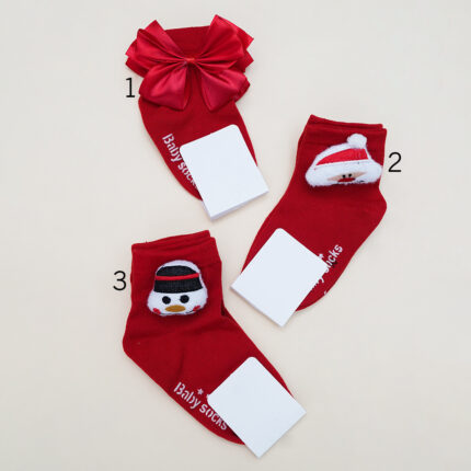 جوراب ساق کوتاه عروسکی طرح‌ کریسمس کد 603078 