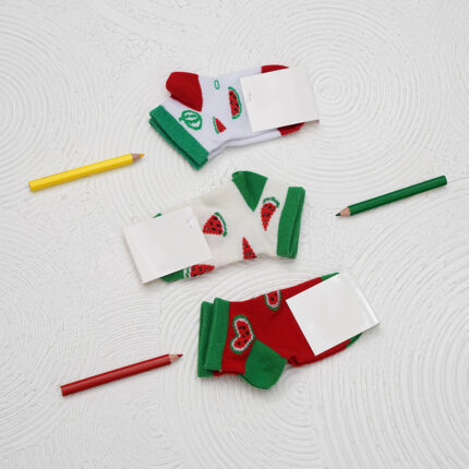 جوراب ساق کوتاه نوزادی طرح یلدای کد 603079