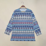 بلوز راحتی گیاهی زنانه کد 904399