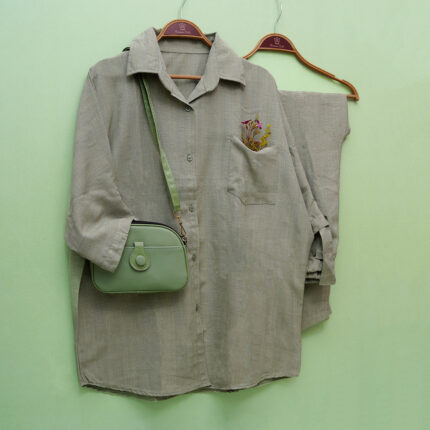 ست بلوز شلوار آستین سه ربع زنانه کد 904418