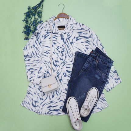 بلوز ساتن آستین پاکتی زنانه کد 904099