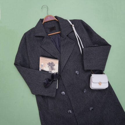 پالتو بلند یقه انگلیسی کد 911028