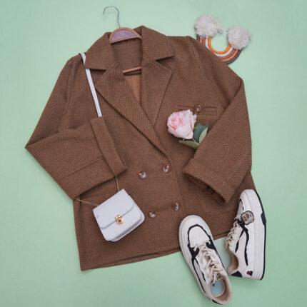 کت فوتر یقه انگلیسی زنانه کد 911129