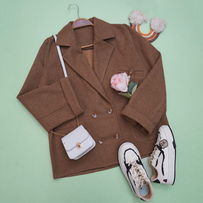 کت فوتر یقه انگلیسی زنانه کد 911129