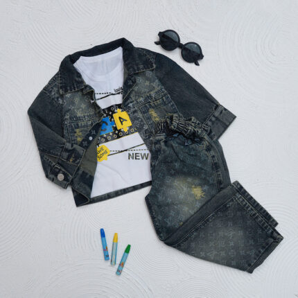 ست تیشرت ، کت و شلوار لی پسرانه کد 602522/2