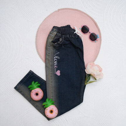 شلوار لی مام استایل دخترانه کد 606012