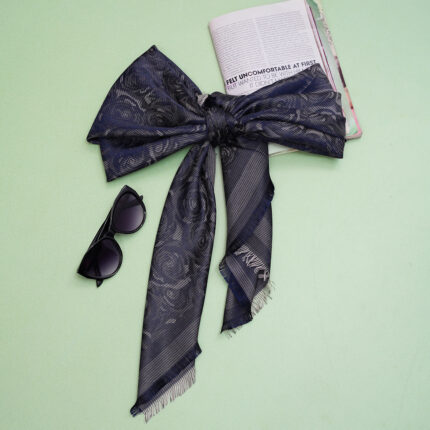 روسری قواره بزرگ ژاکارد لمه دار کد905443 