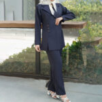 ست کت و شلوار کرپ زنانه کد 902219