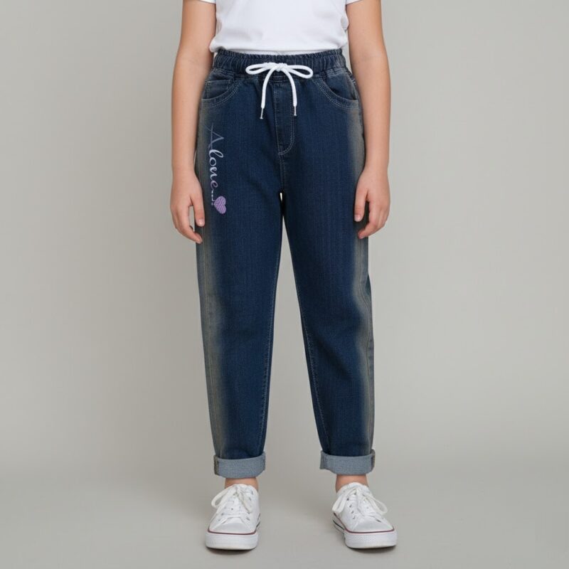 شلوار لی مام استایل دخترانه کد 606012