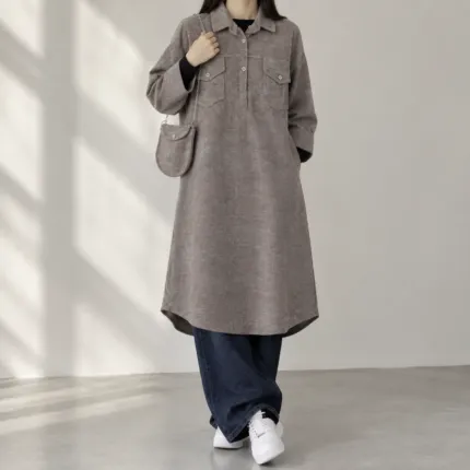 تونیک مخمل کبریتی زنانه کد904359